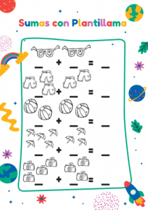 DIBUJOS CON SUMAS Fichas para imprimir y colorear