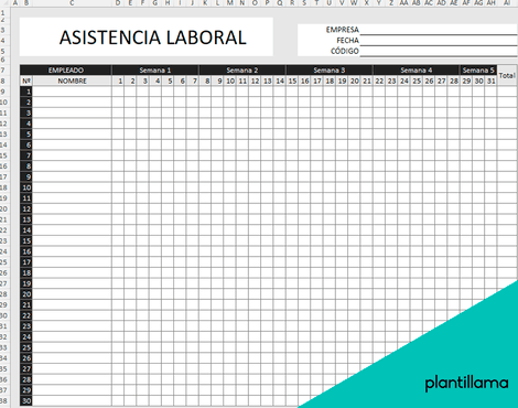 planilla de asistencia laboral