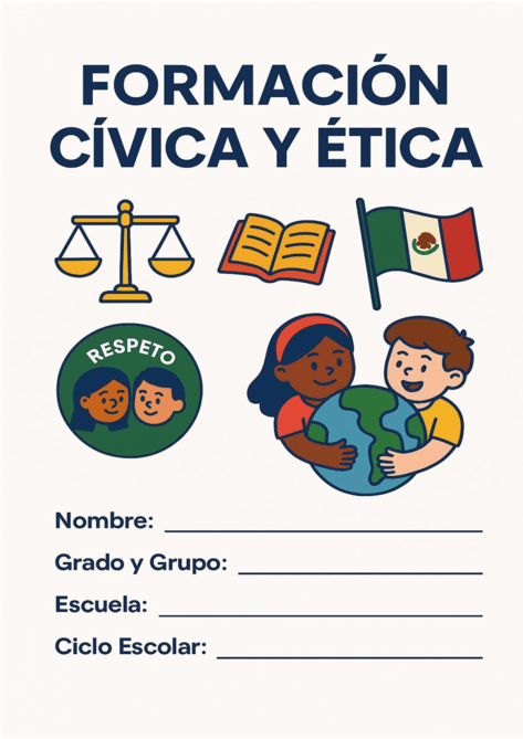 portada dibujos de formación cívica y ética