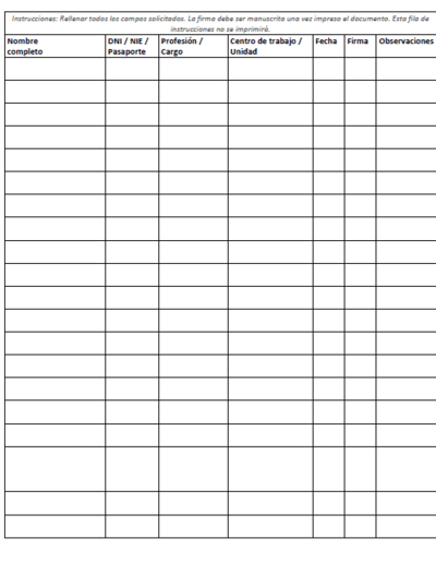 modelo recogida de firmas