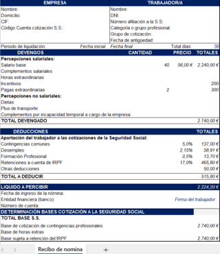 recibo de nómina formato excel gratis