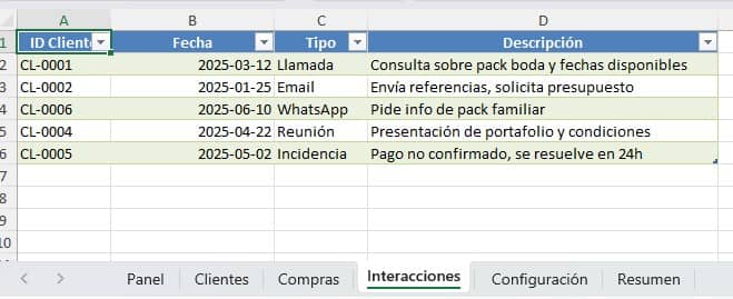 plantilla base de datos excel