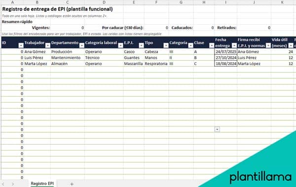 excel control entrega epis