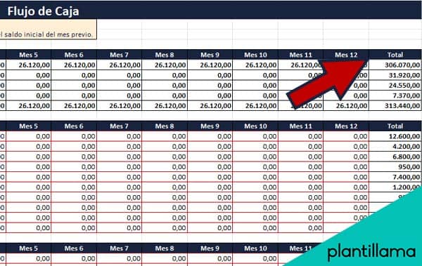 flujo de caja excel