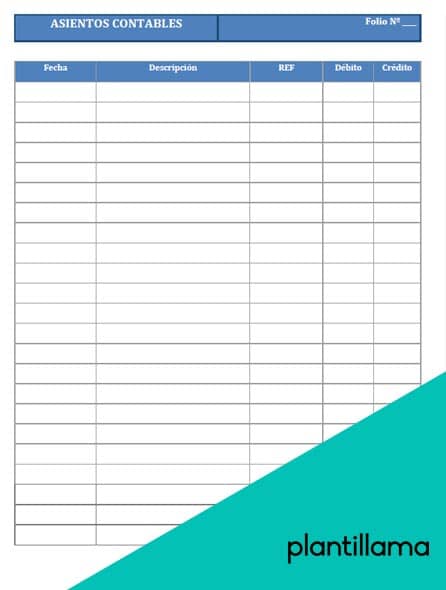 plantilla asientos contables word