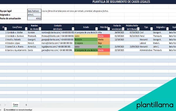 plantilla excel para abogados gratis