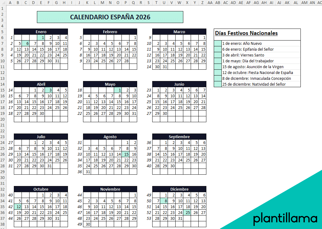 Calendario laboral España 2026