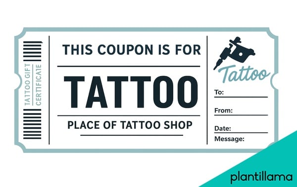 plantilla vale por un tatuaje para imprimir moderna