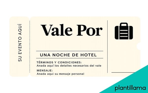 plantilla vale por una noche de hotel