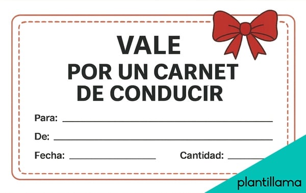 regalo vale por un carnet de conducir