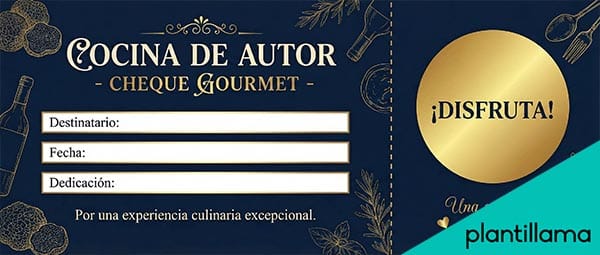 vale por una cena en PDF