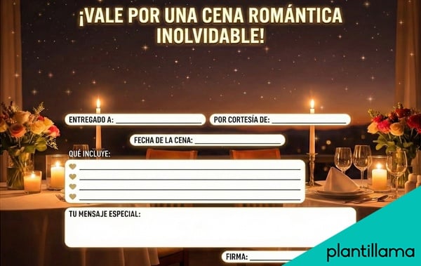 vale por una cena para imprimir