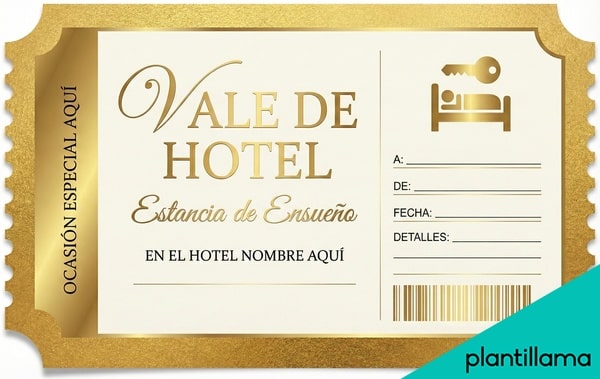 vale por una noche de hotel para imprimir