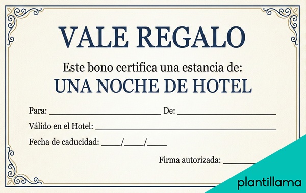 vale por una noche de hotel
