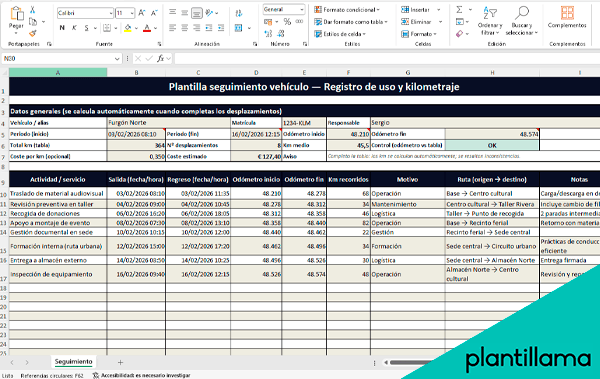 excel control de vehiculos