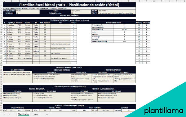 ficha de entrenamiento futbol