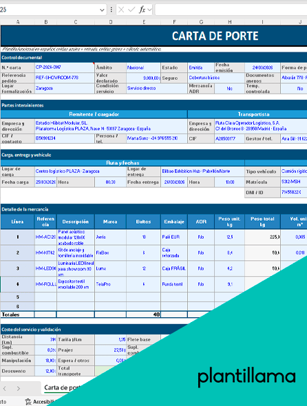 carta de portes modelo para imprimir