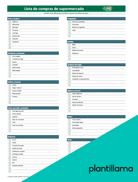 lista de compras de supermercado completa