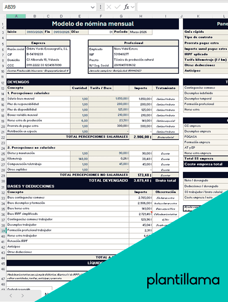 plantilla nomina excel