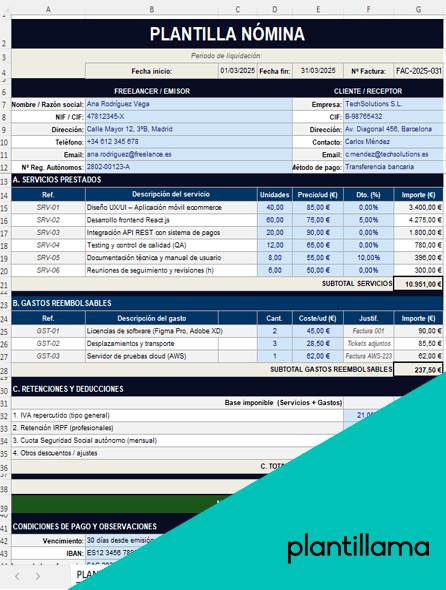 plantilla nomina para rellenar excel