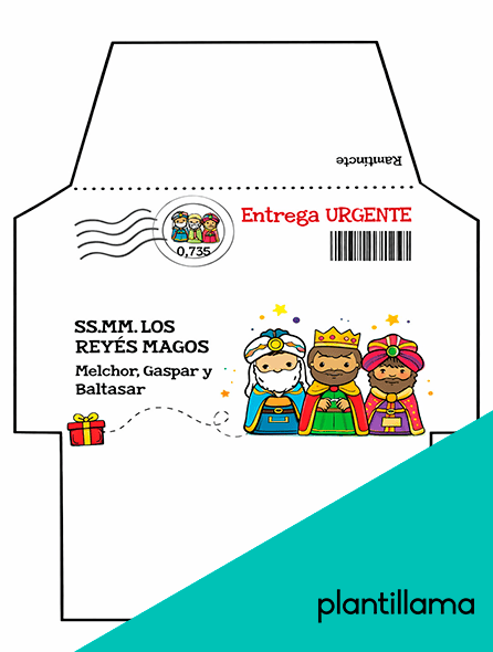 sobre carta reyes magos para imprimir gratis