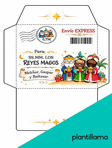 sobre reyes magos para imprimir gratis