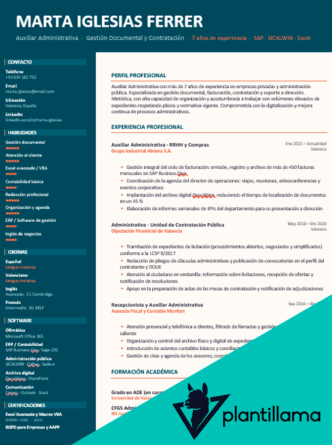 auxiliar administrativo cv administrativo