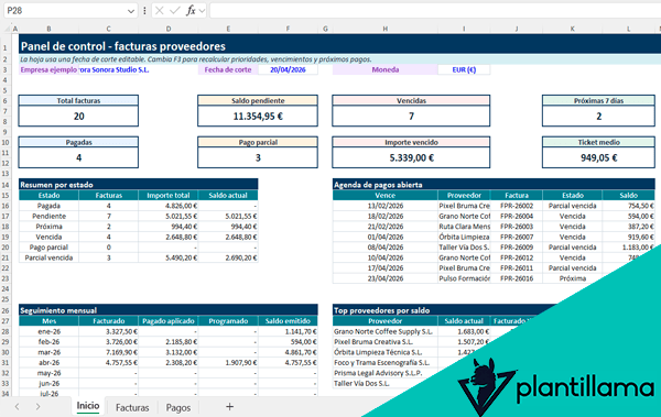 control facturas proveedores