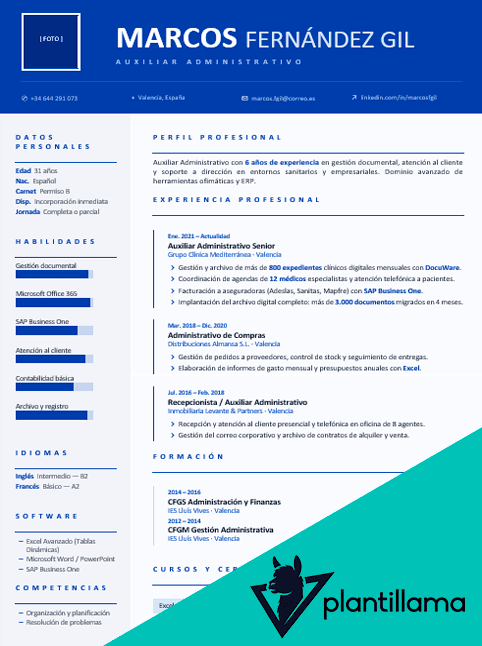 curriculum administrativa
