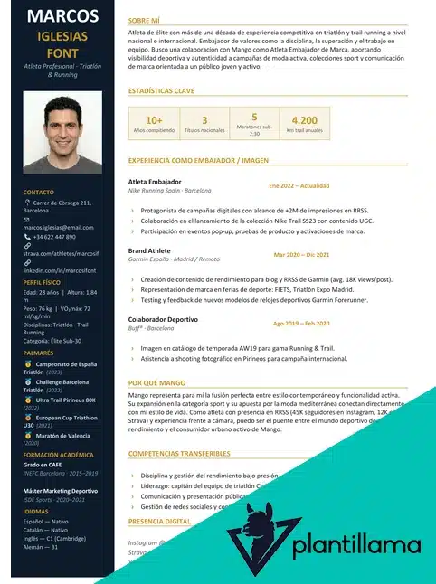 curriculum atleta