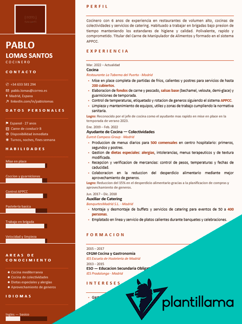 curriculum cocina