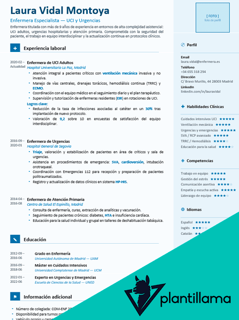 curriculum enfermera