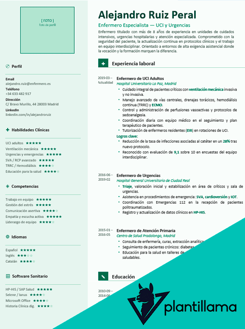 curriculum enfermero