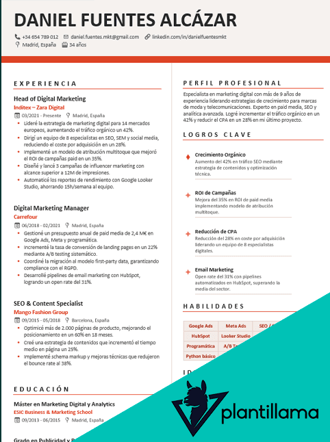 currículum mercadona ejemplo