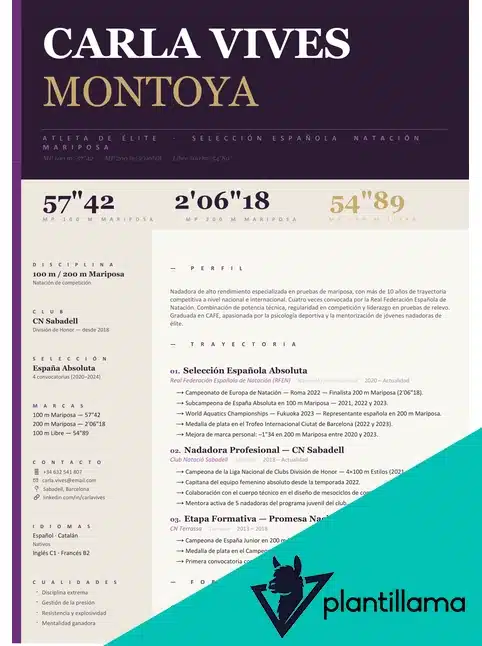 curriculum natación nadadora