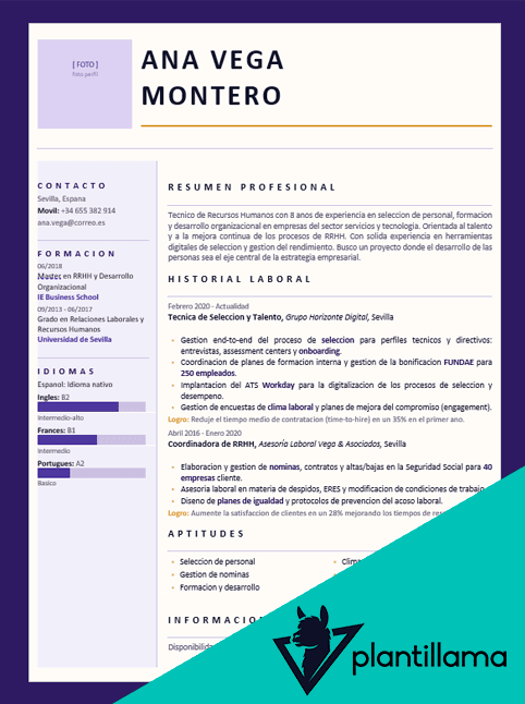 curriculum profesora