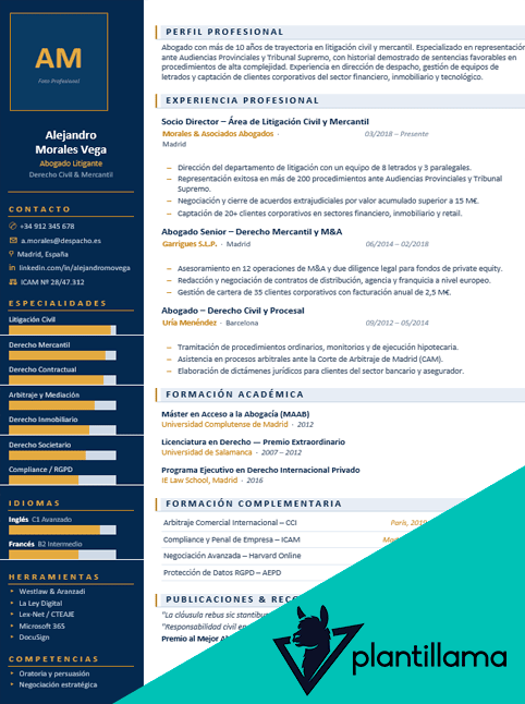 curriculum vitae abogado ejemplo