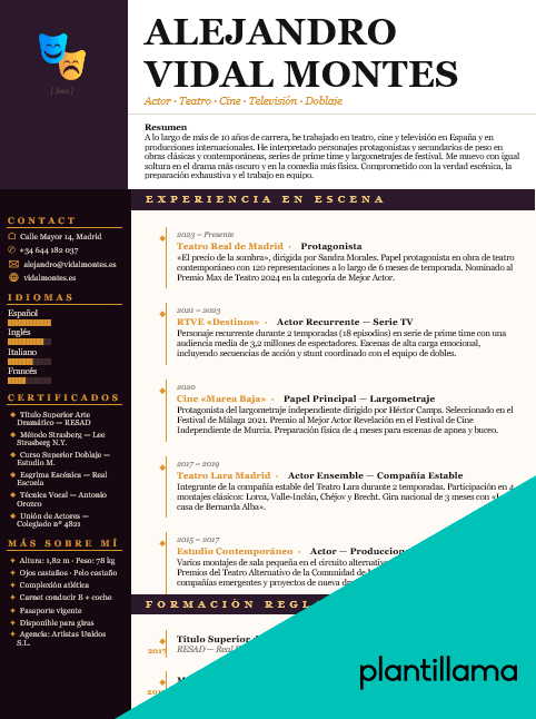 curriculum vitae actor