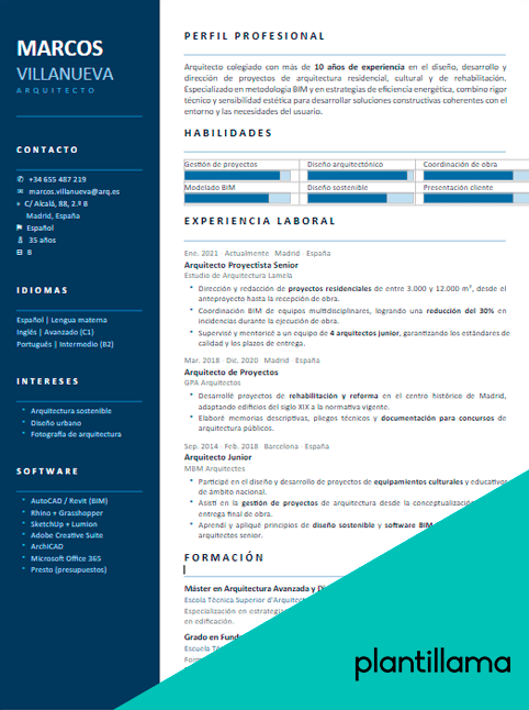 4 Curr culums De ARQUITECTO Plantillas CVs Gratis 4 Curr culums De ARQUITECTO Plantillas CVs Gratis