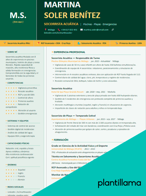 curriculum vitae socorrista