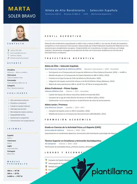 cv de deportista