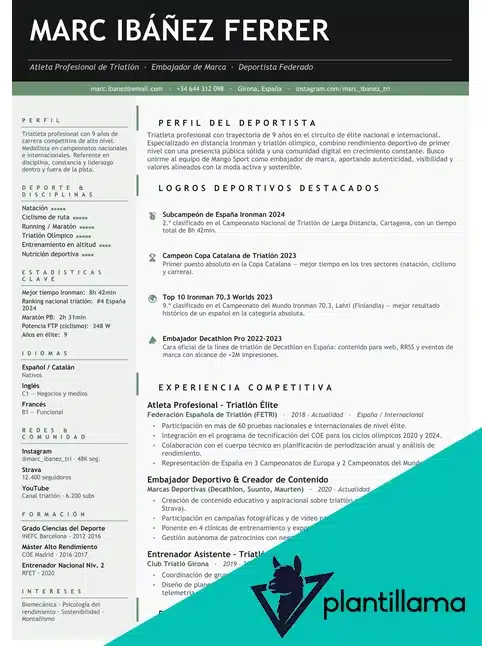 cv deportivo