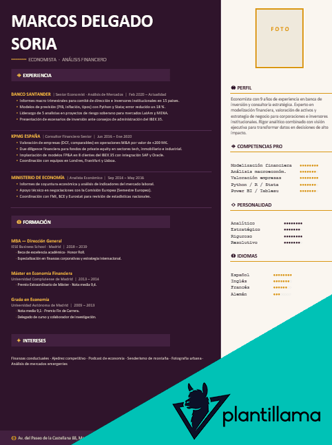 cv economia