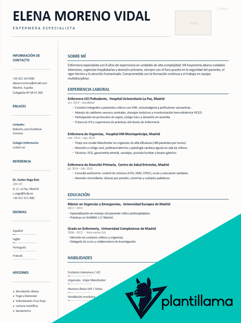 cv enfermeria