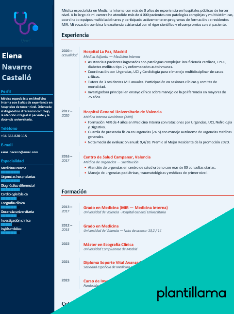 cv medico