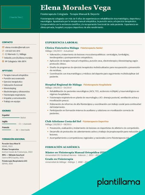 modelo de curriculum fisioterapia