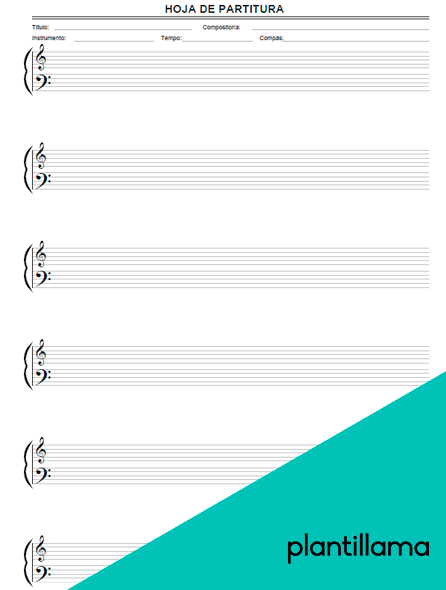 pentagrama de piano para imprimir