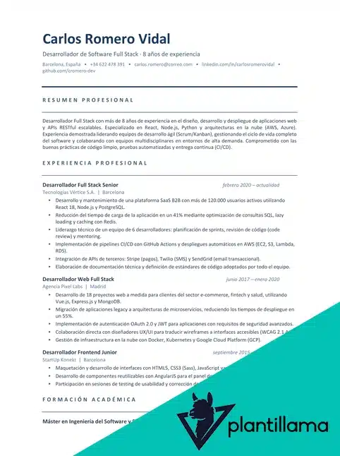 plantilla cv ats