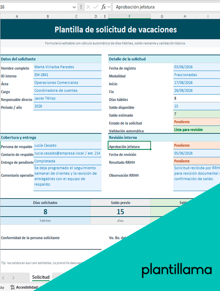 plantilla solicitud vacaciones excel