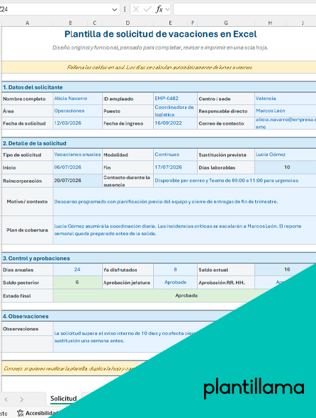 solicitud vacaciones excel